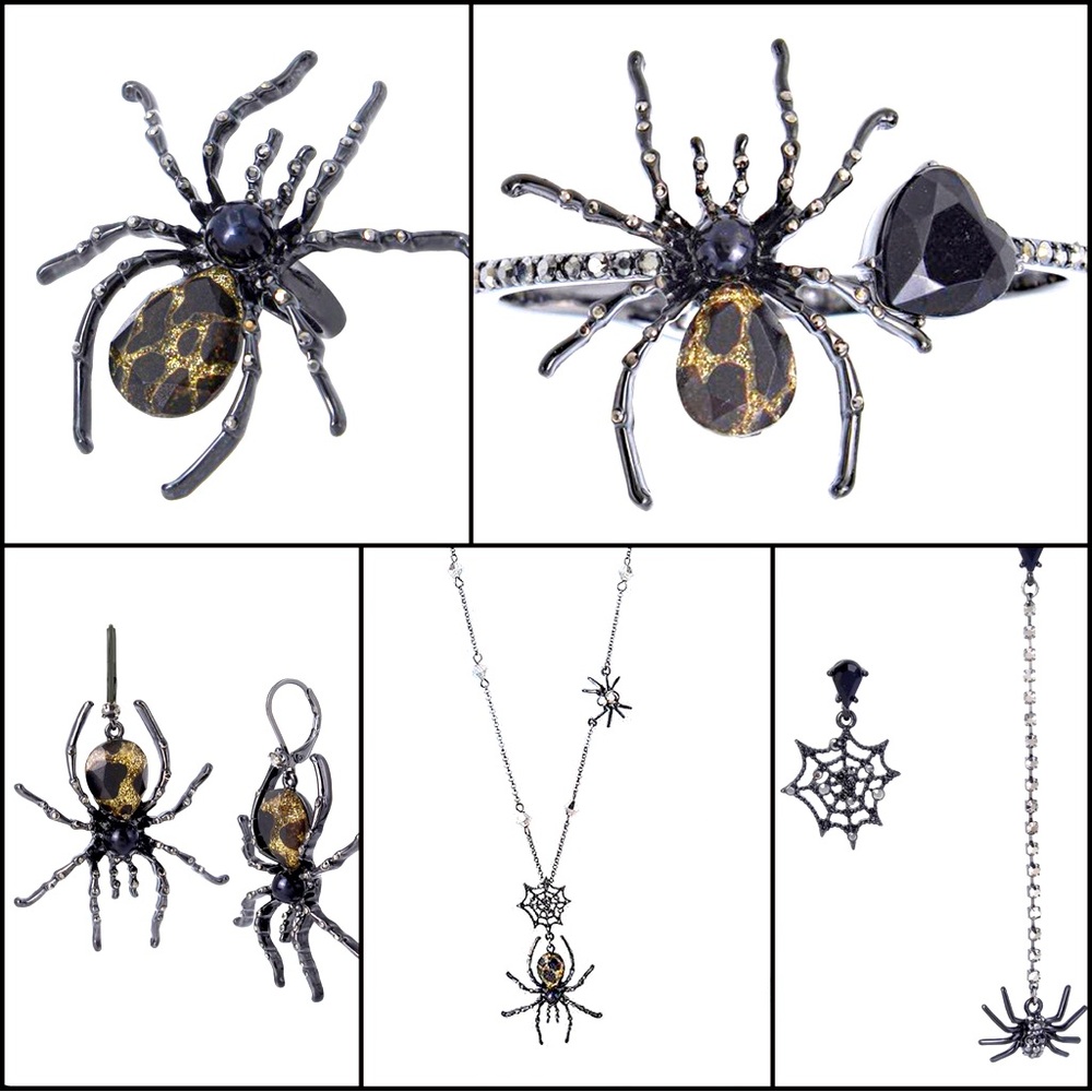 Betsey Johnson ‘Creepy Crawly’ Spider 5 Piece Jewelry Sets  NWT/HTF!